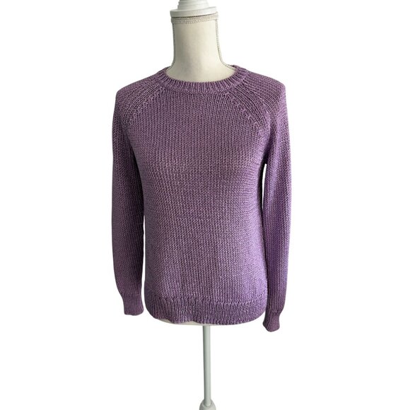 J CREW Holiday Purple Metallic Crewneck Sweater Size XS - Picture 8 of 9